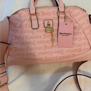 Juicy Couture Blush Pink Signature Dome Satchel with Gold Charm